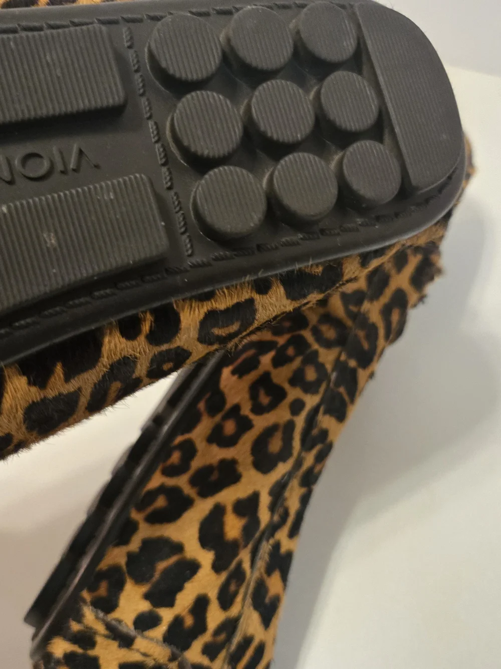 Vionic Leopard Print Loafers with Gold Accent
